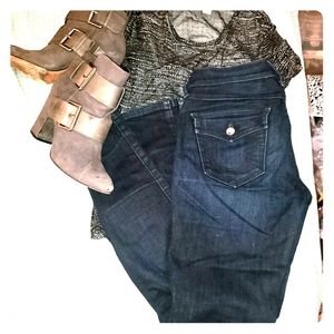 True Religion Crystal Embellished dark denim